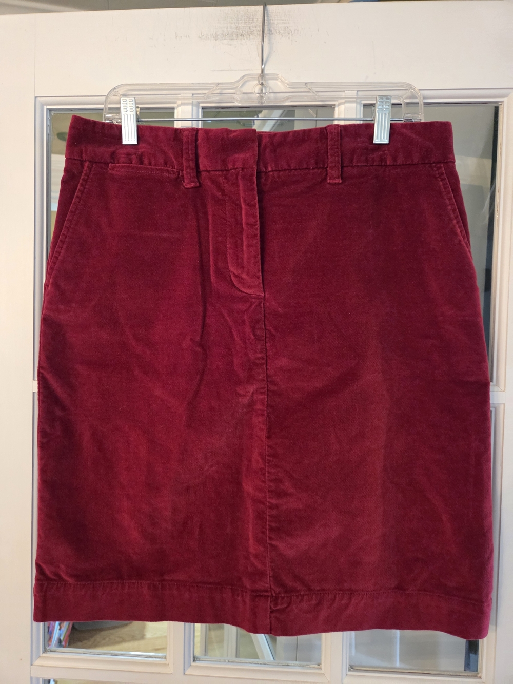 L.L. Bean Burgundy Velvet Skirt - Size 12